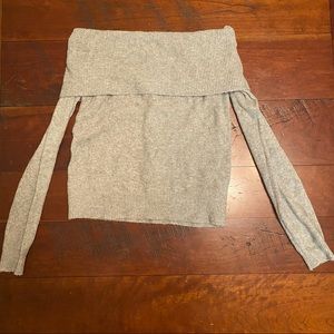 Off the shoulder grey sweater